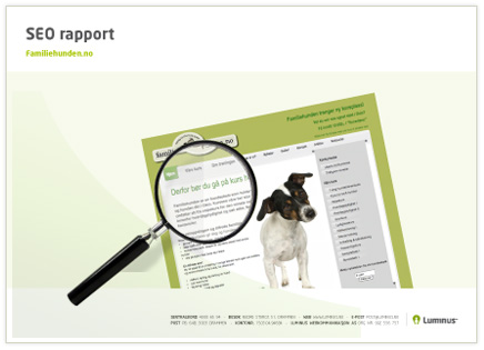 Søkemotoroptimalisering rapport for familiehunden